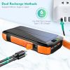 Portable Solar Charger: 33,500mAh, Fast Charging, Waterproof, 6W Flashlight for iPhone, Samsung, Tablet