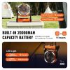 VEVOR Portable Rechargeable Fan with LED Lantern – 4 Speeds, Auto Swivel, Timer & USB for Travel, Home & Camping