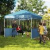 10' x 10' Pop-Up Canopy Tent - UV50+ Sun Shelter with Sidewalls & Wheeled Bag
