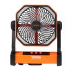 VEVOR Portable Rechargeable Fan with LED Lantern – 4 Speeds, Auto Swivel, Timer & USB for Travel, Home & Camping