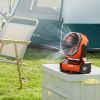 VEVOR Portable Rechargeable Fan with LED Lantern – 4 Speeds, Auto Swivel, Timer & USB for Travel, Home & Camping
