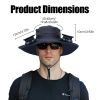Outdoor Wide Brim Sun Hat with 2 Solar Rechargeable Fans – UPF50+, 3 Speeds, Breathable Waterproof Mesh for Hiking & Camping