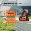 VEVOR Portable Rechargeable Fan with LED Lantern – 4 Speeds, Auto Swivel, Timer & USB for Travel, Home & Camping