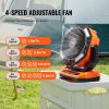 VEVOR Portable Rechargeable Fan with LED Lantern – 4 Speeds, Auto Swivel, Timer & USB for Travel, Home & Camping