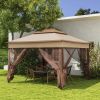 Outdoor Patio Pop Up Canopy Gazebo Shelter with Zipper Netting, Carry Bag