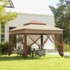Outdoor Patio Pop Up Canopy Gazebo Shelter with Zipper Netting, Carry Bag