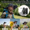 Outdoor Wide Brim Sun Hat with 2 Solar Rechargeable Fans – UPF50+, 3 Speeds, Breathable Waterproof Mesh for Hiking & Camping
