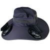 Outdoor Wide Brim Sun Hat with 2 Solar Rechargeable Fans – UPF50+, 3 Speeds, Breathable Waterproof Mesh for Hiking & Camping