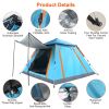 4–5 Person Pop-Up Camping Tent – Instant Setup, Waterproof with Mosquito Net Windows