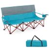 3-Person Folding Camping Chair - Padded with Dual Cup Holders