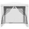 Party Tent with 4 Mesh Sidewalls