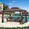13' x 10' Patio Gazebo Canopy - Double Roof with Mosquito Netting
