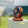 VEVOR Portable Rechargeable Fan with LED Lantern – 4 Speeds, Auto Swivel, Timer & USB for Travel, Home & Camping