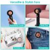 Portable Rechargeable Handheld Fan – Quiet Personal Desk & Phone Holder Fan with 3 Speeds & Removable Base