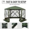 Outsunny 12'x12' Hexagon Pop-Up Party Tent Gazebo – Mesh Netting Walls & Shaded Interior