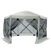 Outsunny 12'x12' Hexagon Pop-Up Party Tent Gazebo – Mesh Netting Walls & Shaded Interior