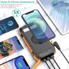Portable Solar Charger: 33,500mAh, Fast Charging, Waterproof, 6W Flashlight for iPhone, Samsung, Tablet