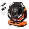 VEVOR Portable Rechargeable Fan with LED Lantern – 4 Speeds, Auto Swivel, Timer & USB for Travel, Home & Camping
