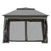 Outdoor Patio Pop Up Canopy Gazebo Shelter with Zipper Netting, Carry Bag