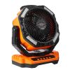 VEVOR Portable Rechargeable Fan with LED Lantern – 4 Speeds, Auto Swivel, Timer & USB for Travel, Home & Camping