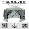 Outsunny 12'x12' Hexagon Pop-Up Party Tent Gazebo – Mesh Netting Walls & Shaded Interior
