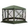 Outsunny 12'x12' Hexagon Pop-Up Party Tent Gazebo – Mesh Netting Walls & Shaded Interior