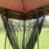 13' x 10' Patio Gazebo Canopy - Double Roof with Mosquito Netting