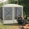 Outsunny Pop-Up Camping Canopy Gazebo – Screen Shelter Party Tent, 1-Person Easy Setup with Ventilating Mesh & Carry Bag