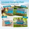 Oversized Folding Camping Loveseat – Padded Couch with Cup Holders
