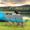 3-Person Folding Camping Chair - Padded with Dual Cup Holders