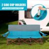 3-Person Folding Camping Chair - Padded with Dual Cup Holders