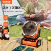 VEVOR Portable Rechargeable Fan with LED Lantern – 4 Speeds, Auto Swivel, Timer & USB for Travel, Home & Camping