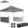 10' x 10' Pop-Up Canopy Tent - UV50+ Sun Shelter with Sidewalls & Wheeled Bag