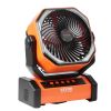 VEVOR Portable Rechargeable Fan with LED Lantern – 4 Speeds, Auto Swivel, Timer & USB for Travel, Home & Camping