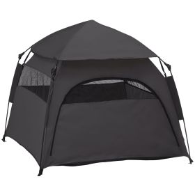 PawHut Extra Large Portable Dog Camping Tent – Green, with Carrying Bag for Beach, Backyard & Home (Color: Gray)