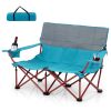 Oversized Folding Camping Loveseat – Padded Couch with Cup Holders