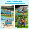 3-Person Folding Camping Chair - Padded with Dual Cup Holders