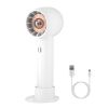 Portable Rechargeable Handheld Fan – Quiet Personal Desk & Phone Holder Fan with 3 Speeds & Removable Base