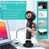 Portable Rechargeable Handheld Fan – Quiet Personal Desk & Phone Holder Fan with 3 Speeds & Removable Base