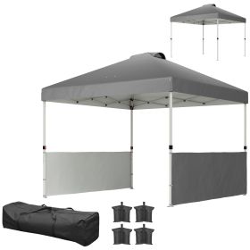 10' x 10' Pop-Up Canopy Tent - UV50+ Sun Shelter with Sidewalls & Wheeled Bag (Color: Dark Gray)