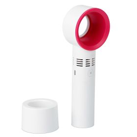 Portable Handheld Bladeless USB Fan – Rechargeable with 3-Speed LED Indicator for Desktop Cooling (Color: White)
