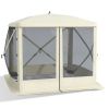 Outsunny Pop-Up Camping Canopy Gazebo – Screen Shelter Party Tent, 1-Person Easy Setup with Ventilating Mesh & Carry Bag