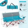 3-Person Folding Camping Chair - Padded with Dual Cup Holders