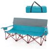 3-Person Folding Camping Chair - Padded with Dual Cup Holders