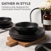 12-Piece Stoneware Dinnerware Set – Microwave & Dishwasher Safe, Non-Toxic, Stackable