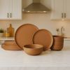 12-Piece Stoneware Dinnerware Set - Microwave & Dishwasher Safe for 4