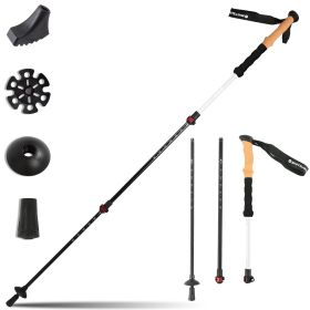 Whitsunday Trekking Collapsible Aluminum Lightweight Hiking Poles (Color: White)