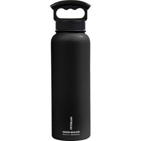 3 FINGER GRIP CAP - INSULATED BOTTLE (Color: Matte Black, Size: 40oz)