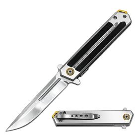 Ghostline Series 8.5" Spring Assisted Pocket Knife Collection – 440C Steel Tanto & Clip Point Blades (Color: Silver Clip Point)