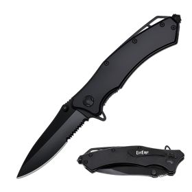 8.25" Heavy Duty Tactical Spring Assisted Pocket Knife Collection – Black & Rose Gold (Color: Black)